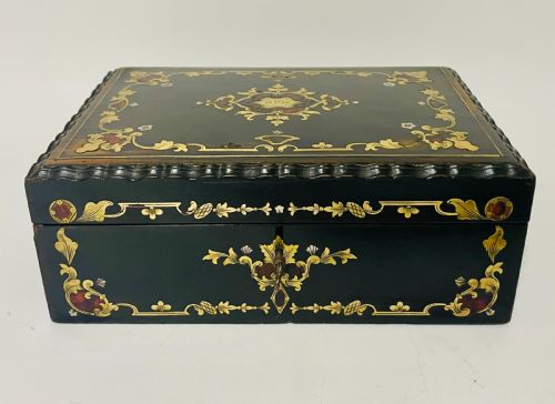 Antique French Ebonised Inlaid Box