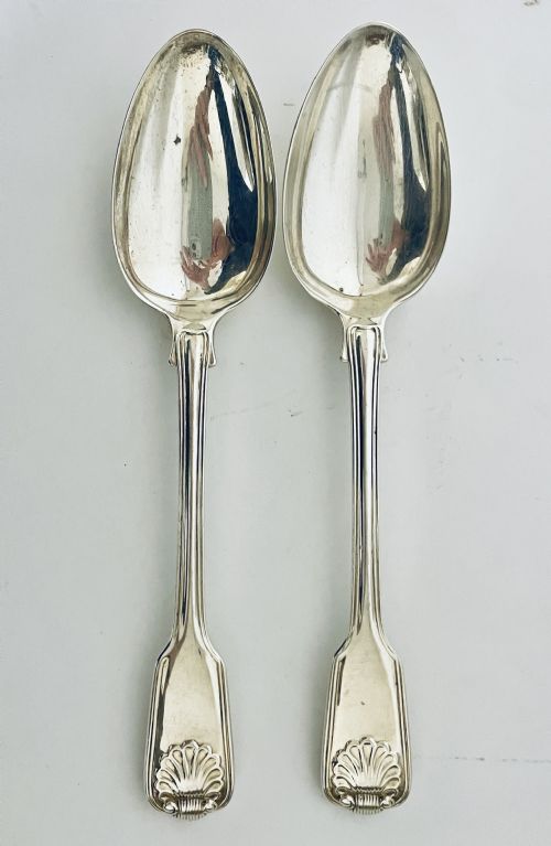 Pair of Victorian Silver Serving Spoons