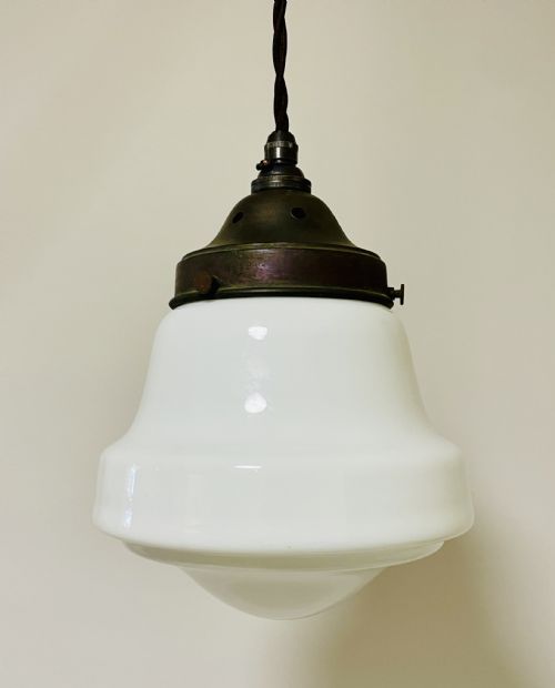 Antique Opaline Pendant Light