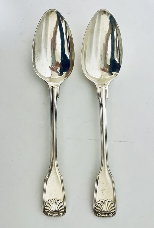 Pair of Georgian Silver Serving Spoons