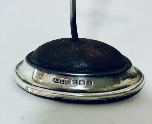 fig 1. Antique Silver Hat Pin Cushion / Ring Stand