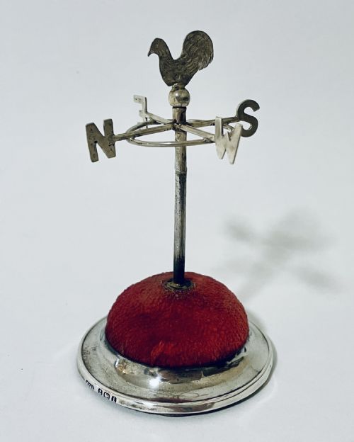 Antique Silver Hat Pin Stand
