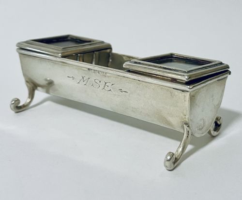 VICTORIAN SILVER DOUBLE STAMP TROUGH BOX - ADDITIONAL PHOTO 1