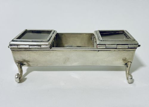 VICTORIAN SILVER DOUBLE STAMP TROUGH BOX - ADDITIONAL PHOTO 3