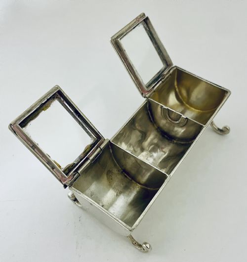 VICTORIAN SILVER DOUBLE STAMP TROUGH BOX - ADDITIONAL PHOTO 12