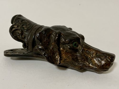 Antique Bronze Dog Letter Clip
