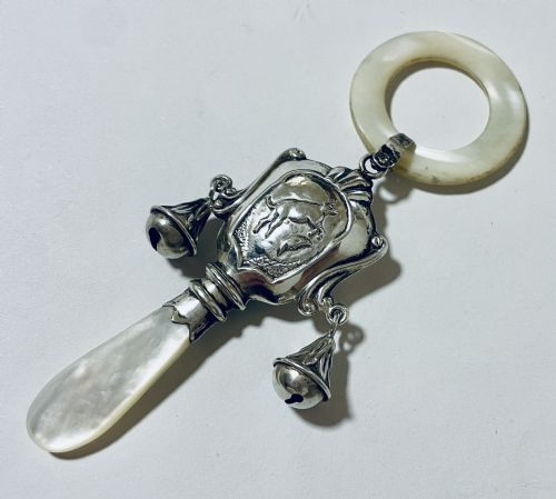 Antique Silver Baby's Teething Rattle