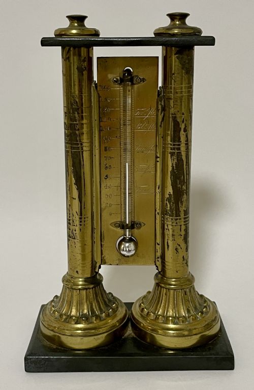 Antique Brass Desk Thermometer