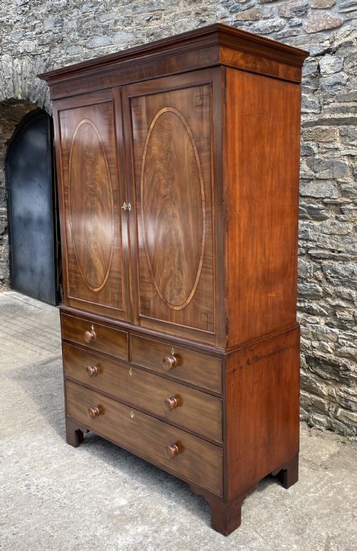 fig 3. Regency Mahogany Linen Press Cupboard