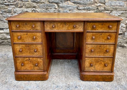 fig 1. Antique Burr Walnut Desk