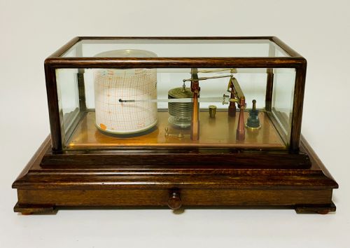 Antique Negretti & Zambra Oak Cased Barograph