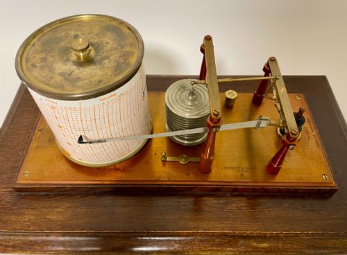 fig 3. Antique Negretti & Zambra Oak Cased Barograph