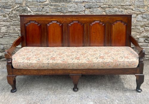 Georgian Oak Panelled Settle