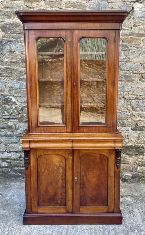 Victorian Mahogany Glazed Bookcase/cabinet