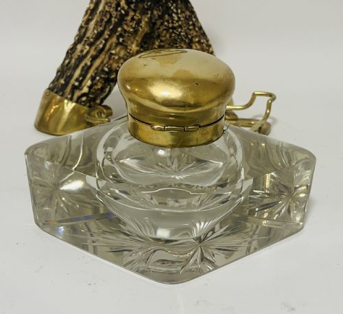 VICTORIAN BRASS MOUNTED ANTLER DESK SET - ADDITIONAL PHOTO 14