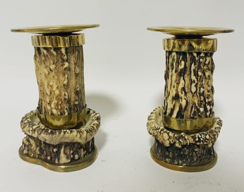 VICTORIAN BRASS MOUNTED ANTLER DESK SET - ADDITIONAL PHOTO 16