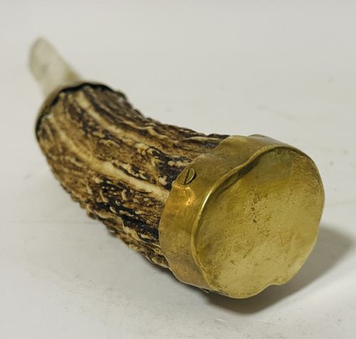 VICTORIAN BRASS MOUNTED ANTLER DESK SET - ADDITIONAL PHOTO 17