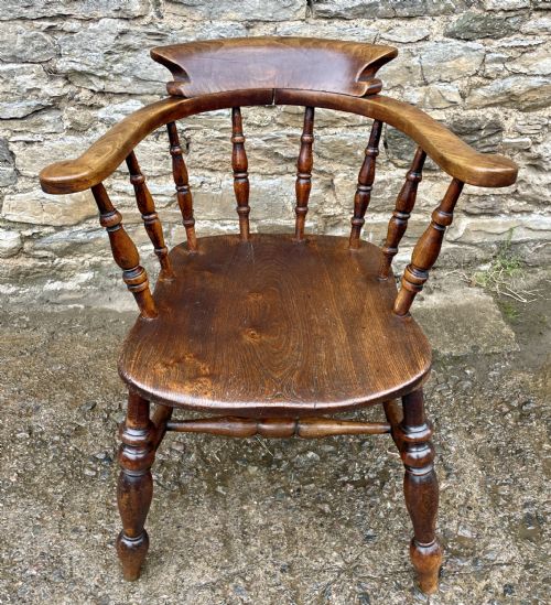 Antique Elm Captains Chair