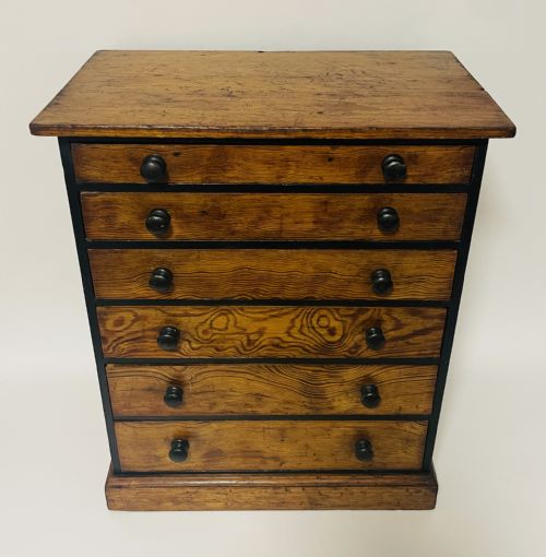 fig 1. Antique Pine Collector's Drawers