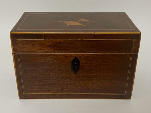 Georgian Mahogany Inlaid Tea Caddy