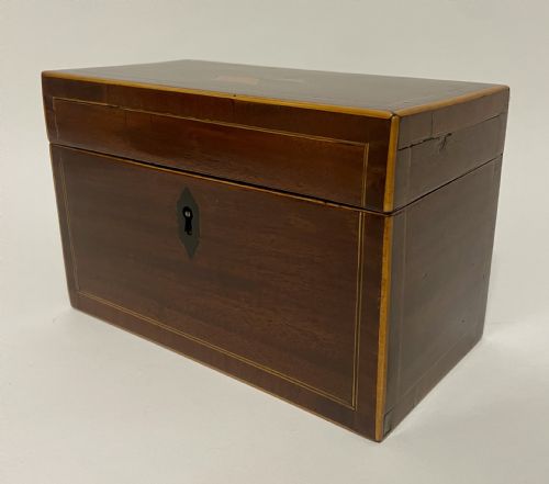 fig 1. Georgian Mahogany Inlaid Tea Caddy