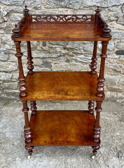 Victorian Burr Walnut Whatnot