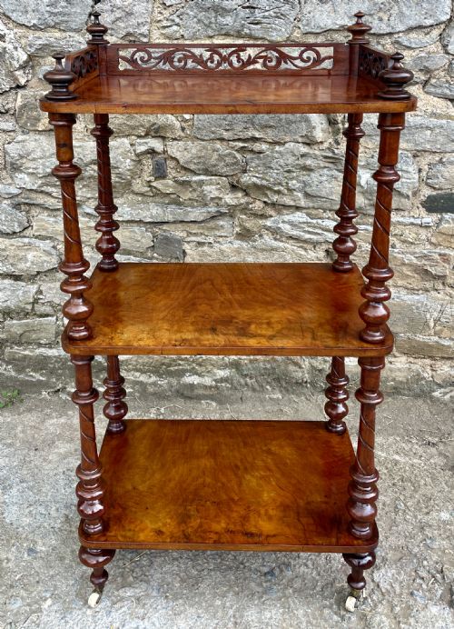 fig 1. Victorian Burr Walnut Whatnot