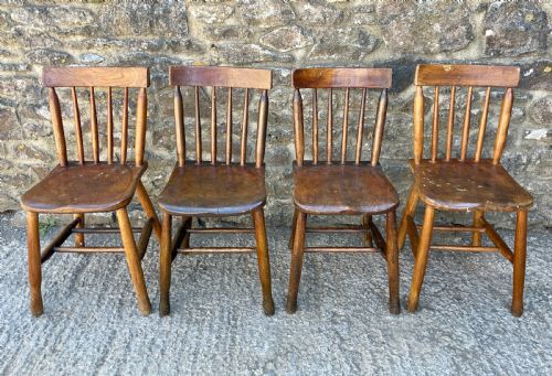 Set of 4 Elm School Chairs