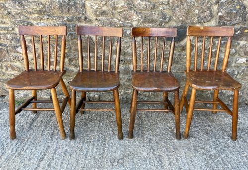 fig 1. Set of 4 Elm School Chairs