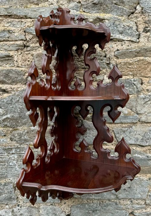 Victorian Rosewood Hanging Corner Shelves