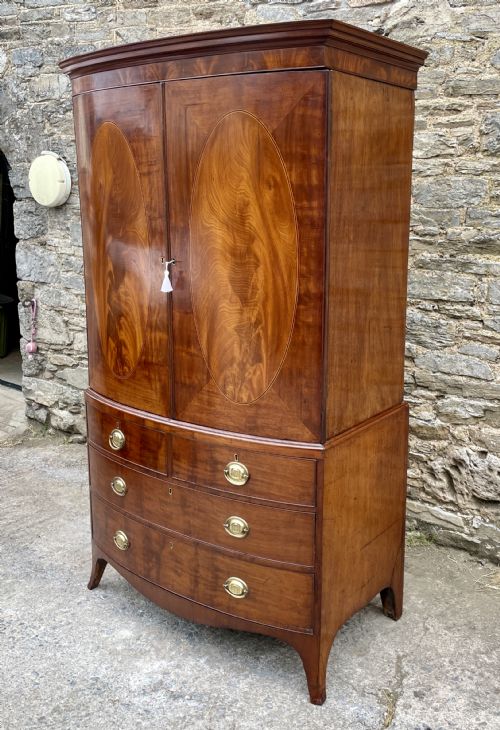 fig 2. Georgian Mahogany Bow Fronted Wardrobe