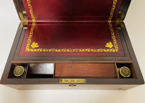 fig 1. Antique Victorian Rosewood Inlaid Writing Slope