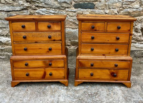 Pair of Miniature Pine Chests of Drawers