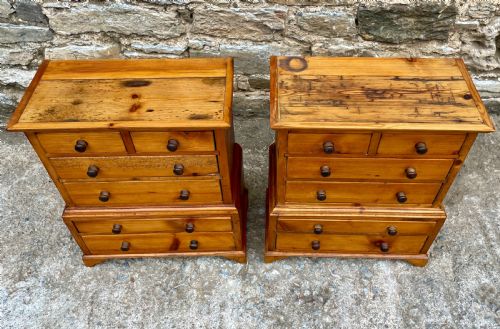 fig 1. Pair of Miniature Pine Chests of Drawers