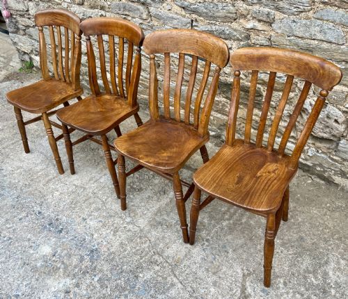 fig 2. Set of 4 Victorian Lathe Back Farmhouse Chairs
