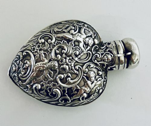 fig 2. Antique Silver Cherub Perfume Flask