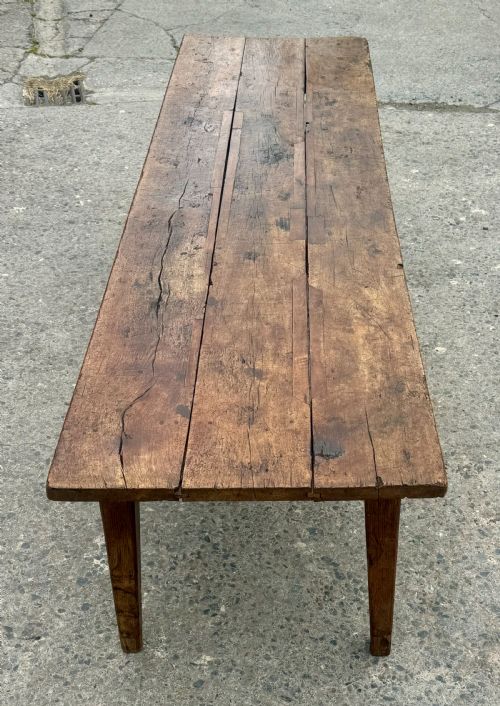 fig 1. Antique French Elm and Oak Table