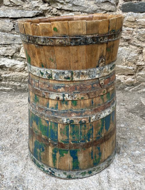 fig 1. Antique Scandinavian Coopered Barrel with Lid