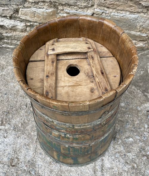 fig 2. Antique Scandinavian Coopered Barrel with Lid