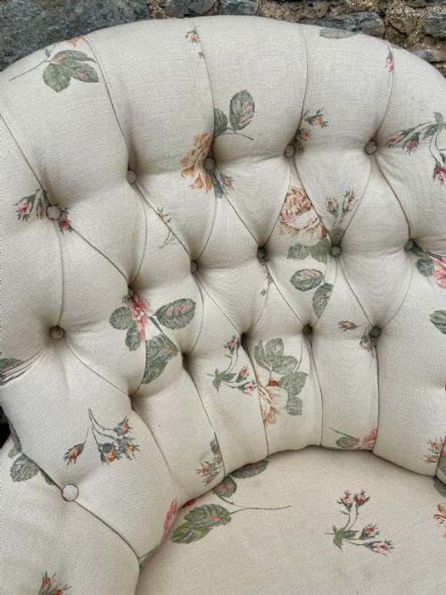 fig 3. Antique Floral Button Back Armchair