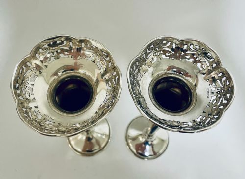 fig 2. Pair of Antique Silver Trumpet Vases