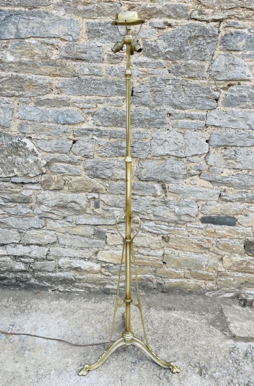 Victorian Brass Telescopic Standard Lamp