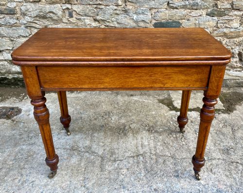 Victorian Oak Fold Over Card Table
