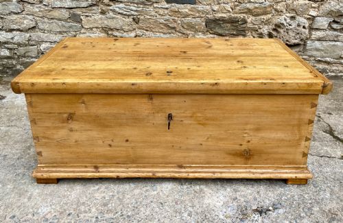 Large Antique Pine Box with Key