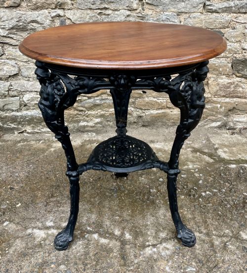 fig 1. Antique Britannia Cast Iron Pub Table