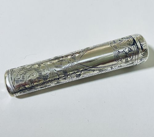 Antique Silver Cheroot Holder Case