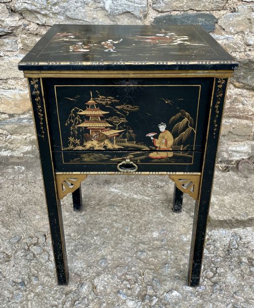 Victorian Chinoiserie Sewing Cabinet