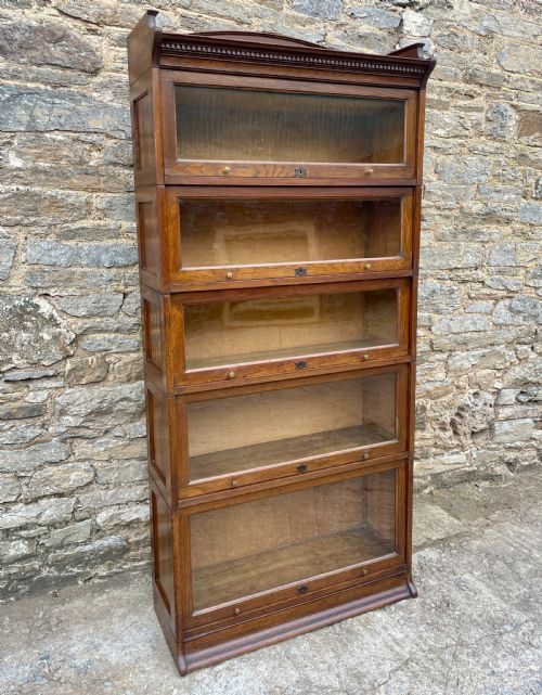 fig 1. Antique Oak Lebus Stacking Bookcase