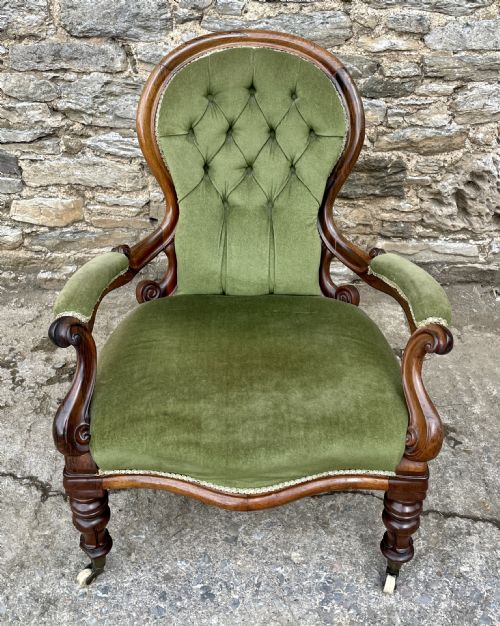 Victorian Rosewood Framed Armchair