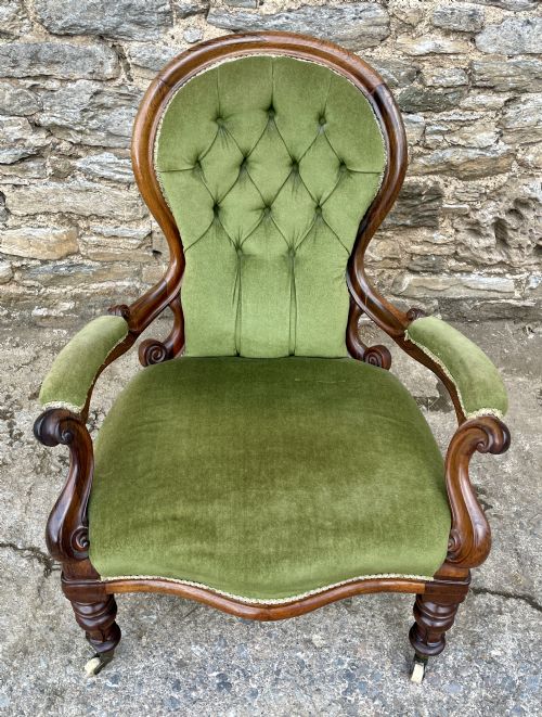fig 1. Victorian Rosewood Framed Armchair